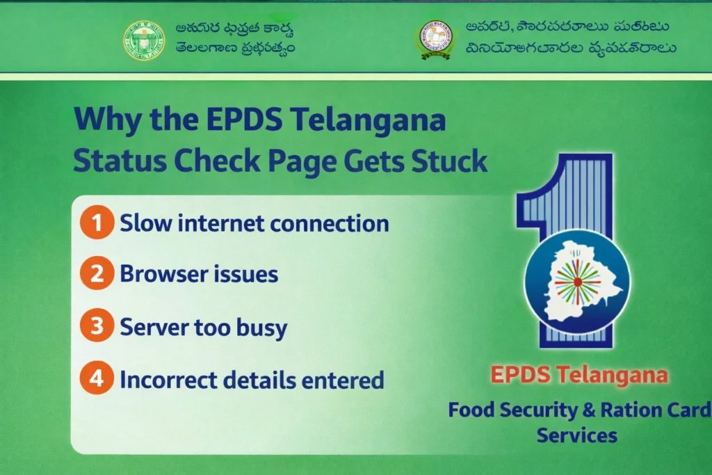 Why the EPDS Telangana Status Check Page Gets Stuck
