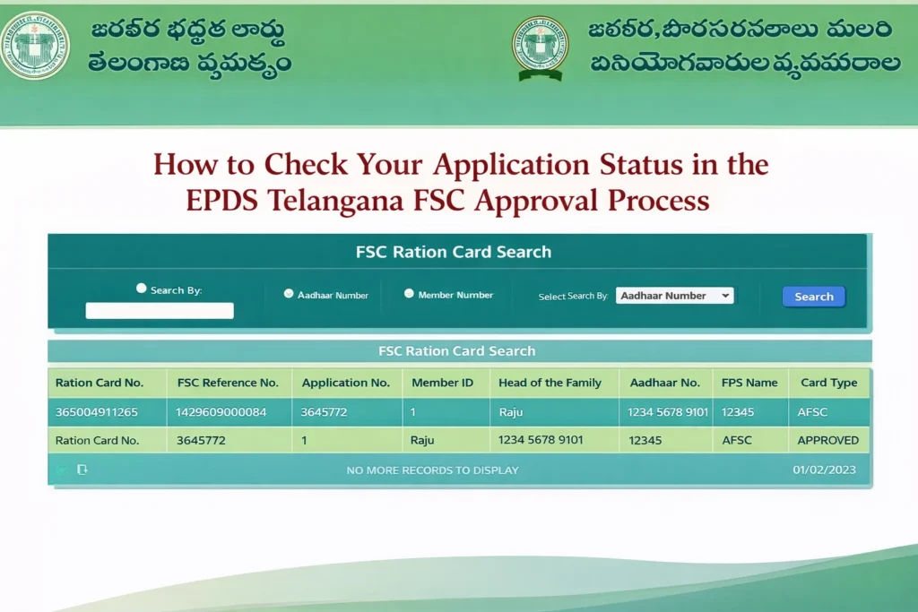 How to Check Your Application Status in the EPDS Telangana FSC Approval Process