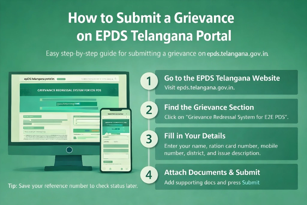 How to Submit a Grievance on EPDS Telangana Portal