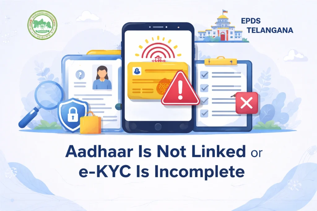 Aadhaar Is Not Linked or e-KYC Is Incomplete