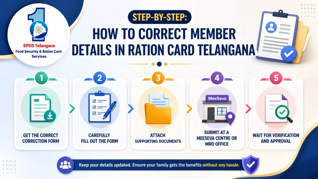 How to Correct Member Details in Ration Card Telangana