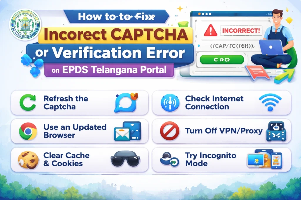 How to Fix the Incorrect Captcha or Verification Error on EPDS Telangana Portal