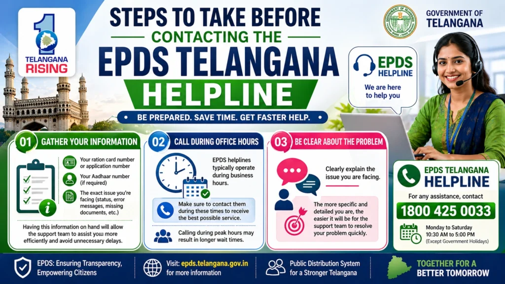 Steps to Take Before Contacting the EPDS Telangana Helpline