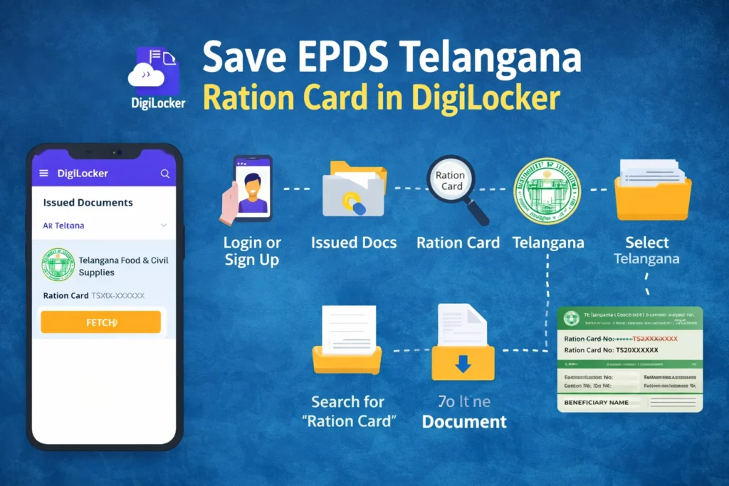 Step-by-Step Guide: How to Save EPDS Telangana Ration Card in DigiLocker