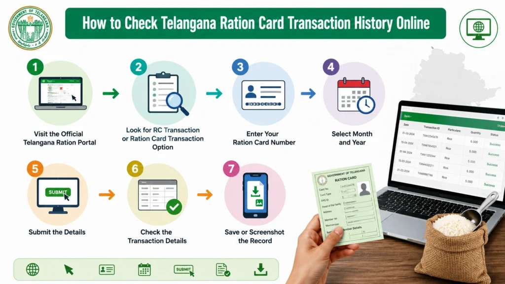 How to Check Telangana Ration Card Transaction History Online
