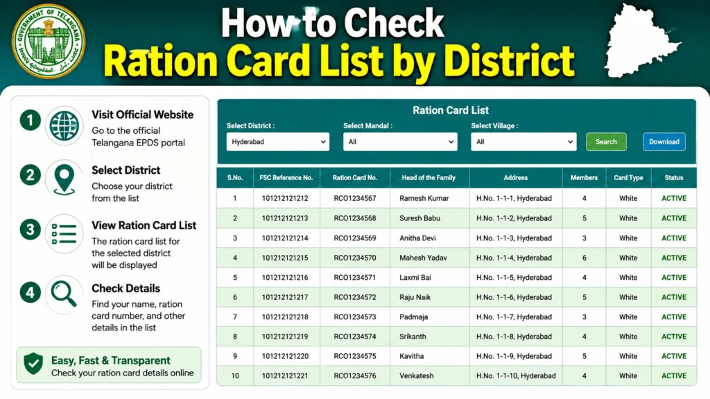 How to Check Ration Card List by District
