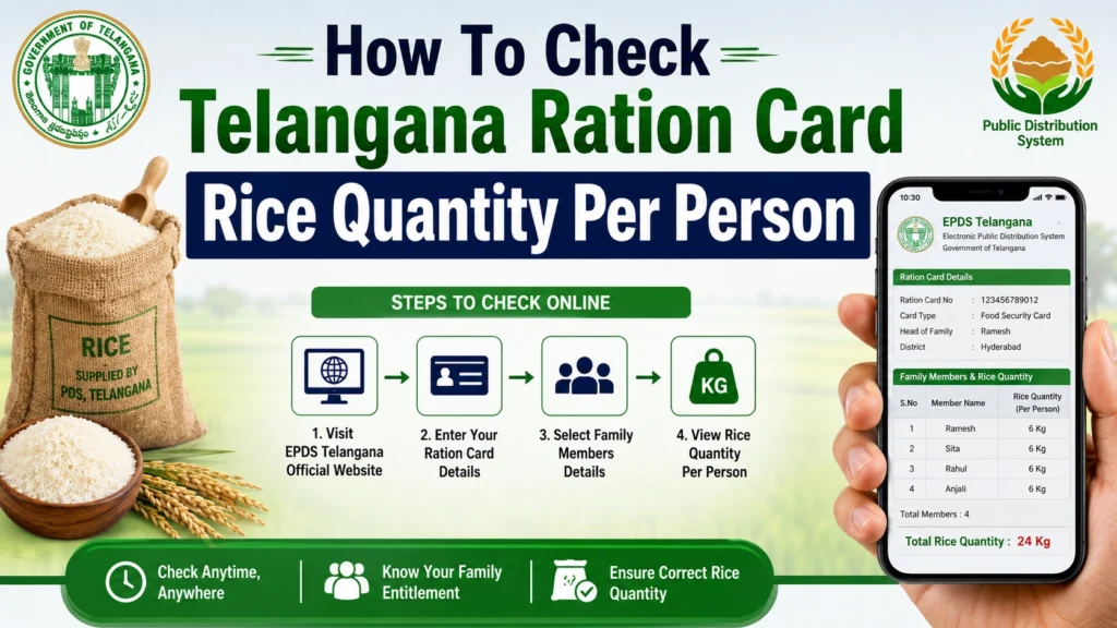 How To Check Telangana Ration Card Rice Quantity Per Person