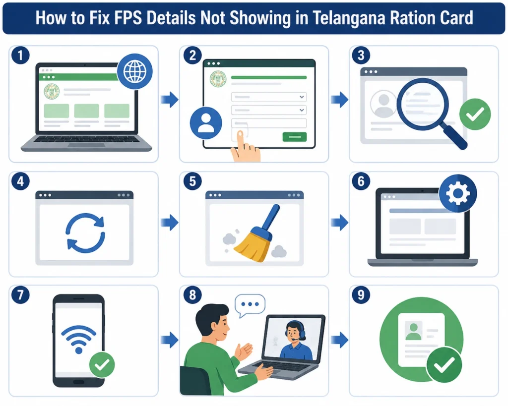 How to Fix FPS Details Not Showing in Telangana Ration Card