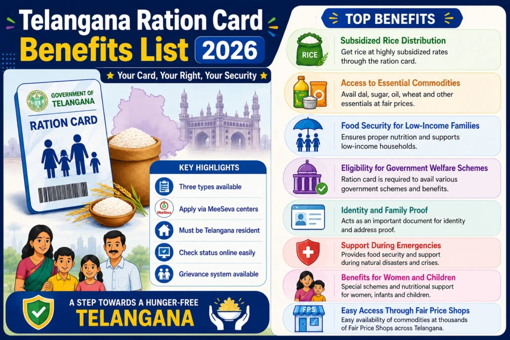 Telangana Ration Card Benefits List 2026